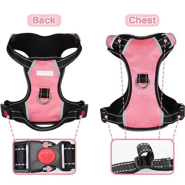 Big Dog Harness No Pull Adjustable Pet Reflective Nylon Soft Pet Dog Vest For Large Dogs With Handle