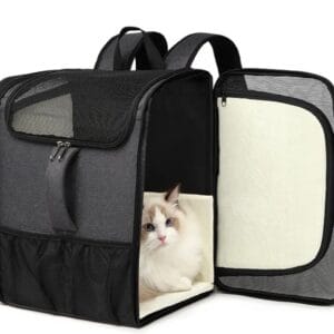 Expandable Large Size Portable Cat Carrier Pet Backpack With Cotton Pad