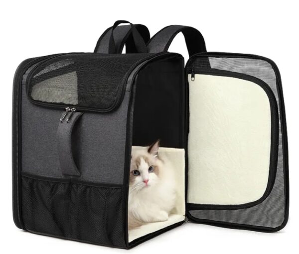 Expandable Large Size Portable Cat Carrier Pet Backpack With Cotton Pad