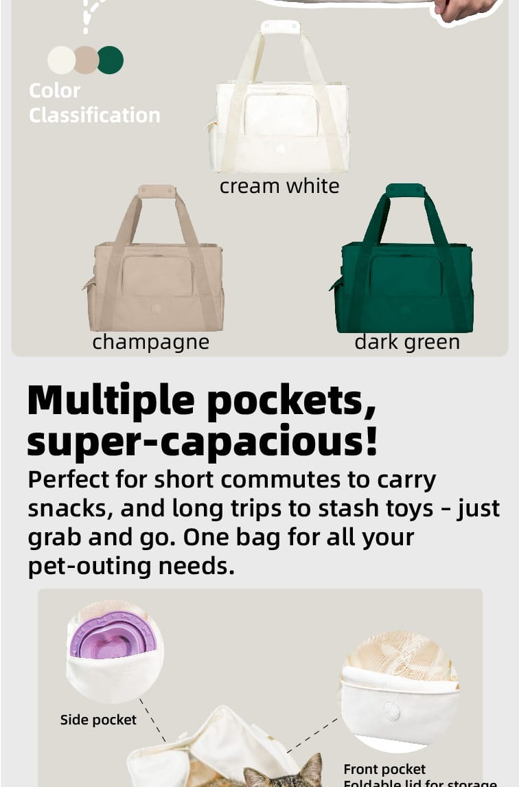 Portable Pet Carrier Multi-function Portable Pet Carrier Bag Outdoor Travel Breathable Dog Cat Shoulder Handbag Durable Canvas Pet Tote Bag - Image 3